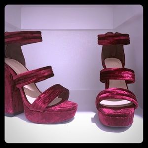 Velvet suede heels